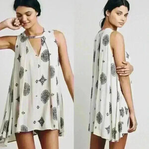 Free People White and Black Tunic Top